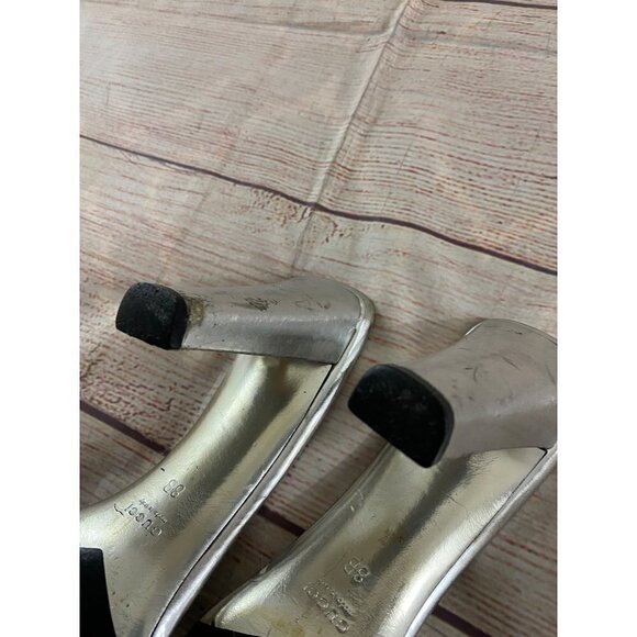 Gucci Women's Silver Slip Ons Mules - Have Wear And Tear - 8B - Picture 7 of 12